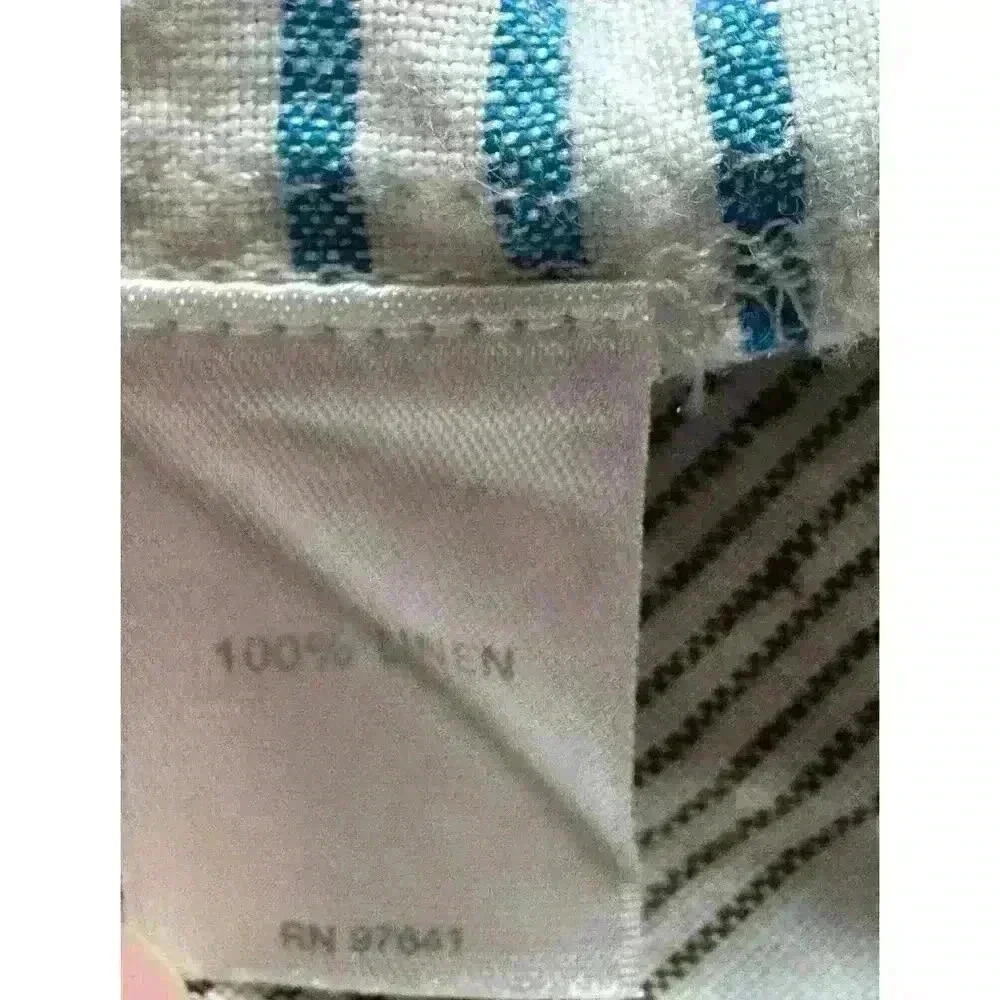 J Jill Love Linen Dress XSmall Petite Sleeveless Pockets Stripe White Blue ALine - Picture 9 of 12